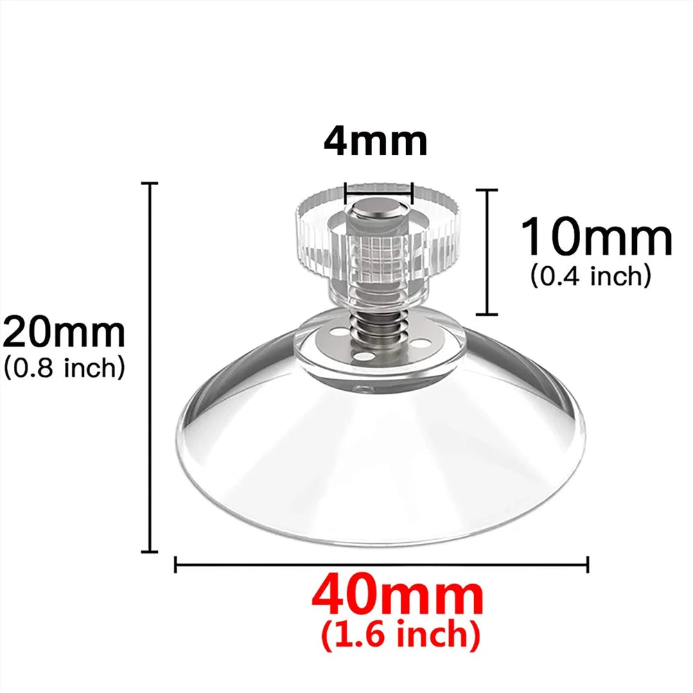 PVC Suction Cup Hooks with Screw Nuts – Clear Strong Wall Hooks