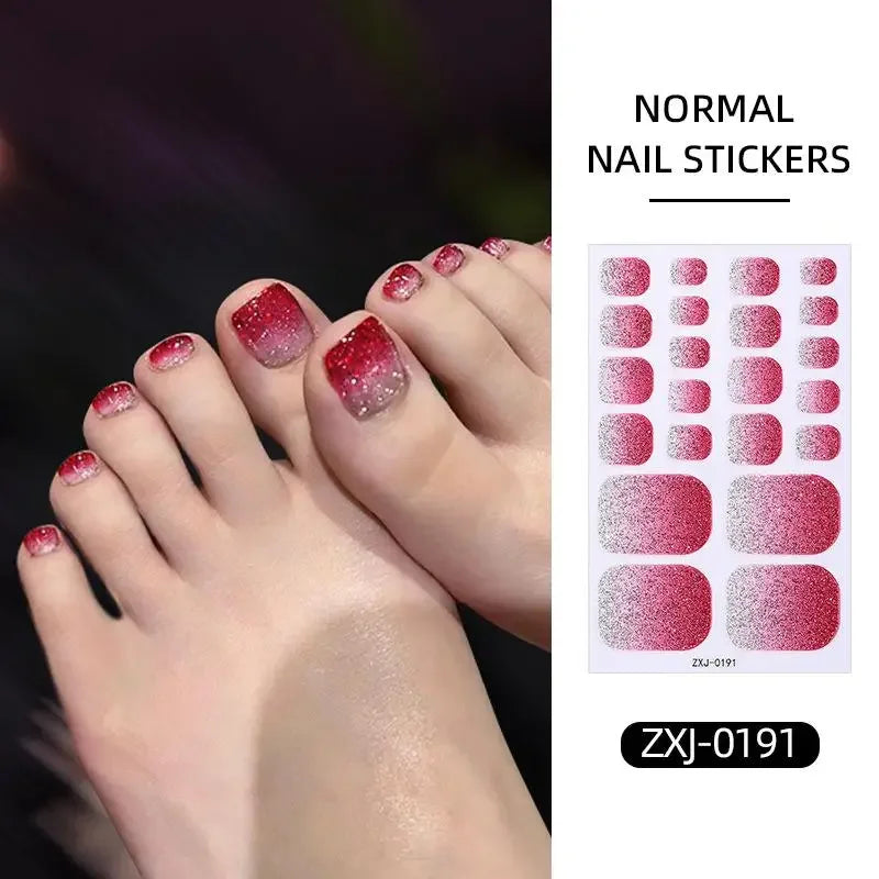 Glitter Self-Adhesive Toe Nail Wraps – Full Cover Shiny Decals