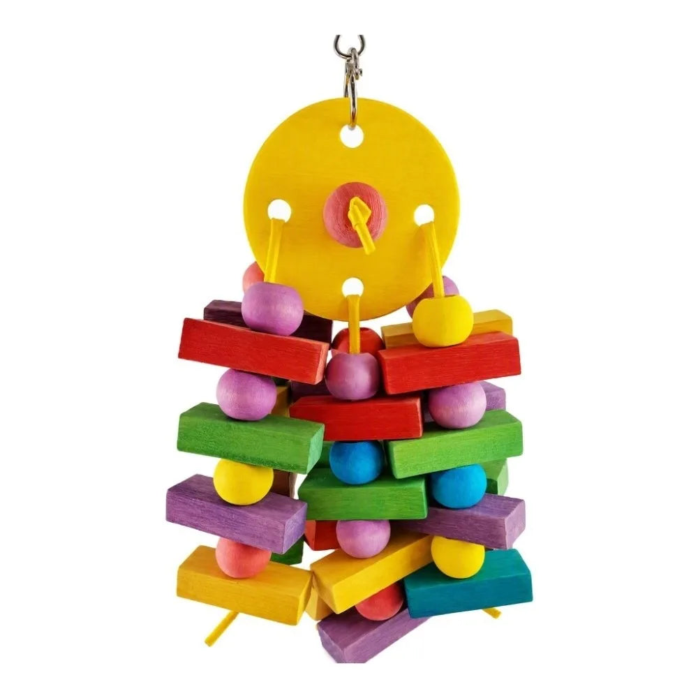 Hanging Wooden Parrot Swing Chew Toy – Bird Block Tearing Toy