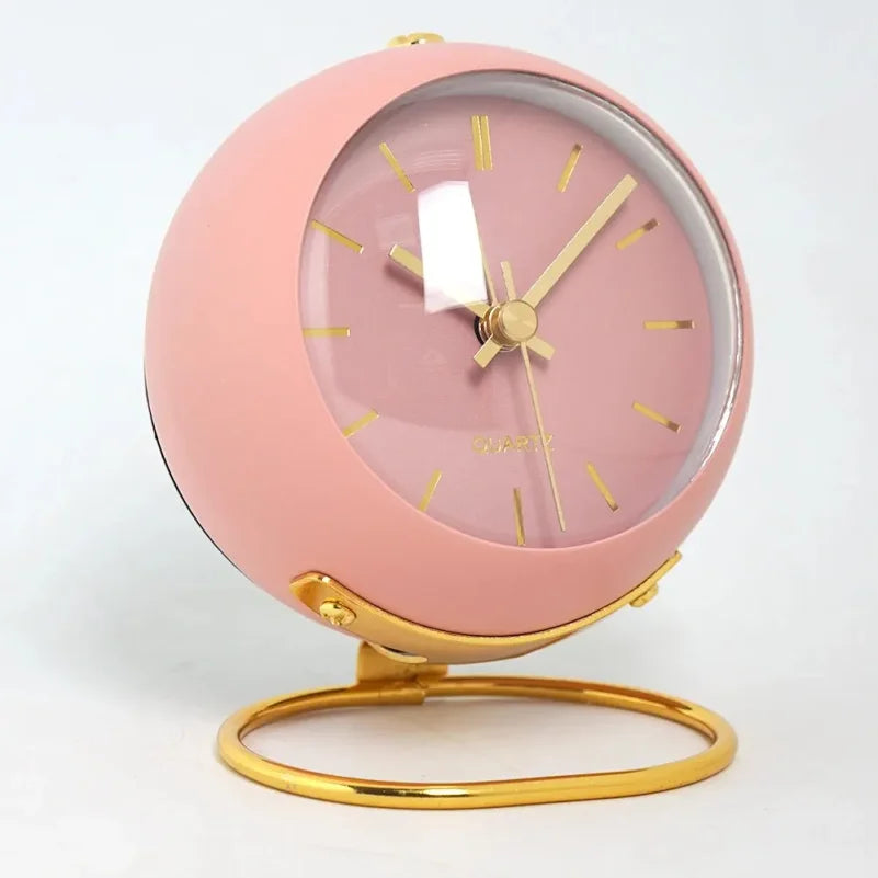Nordic Silent Desk Alarm Clock – Luminous Pointer & Backlight