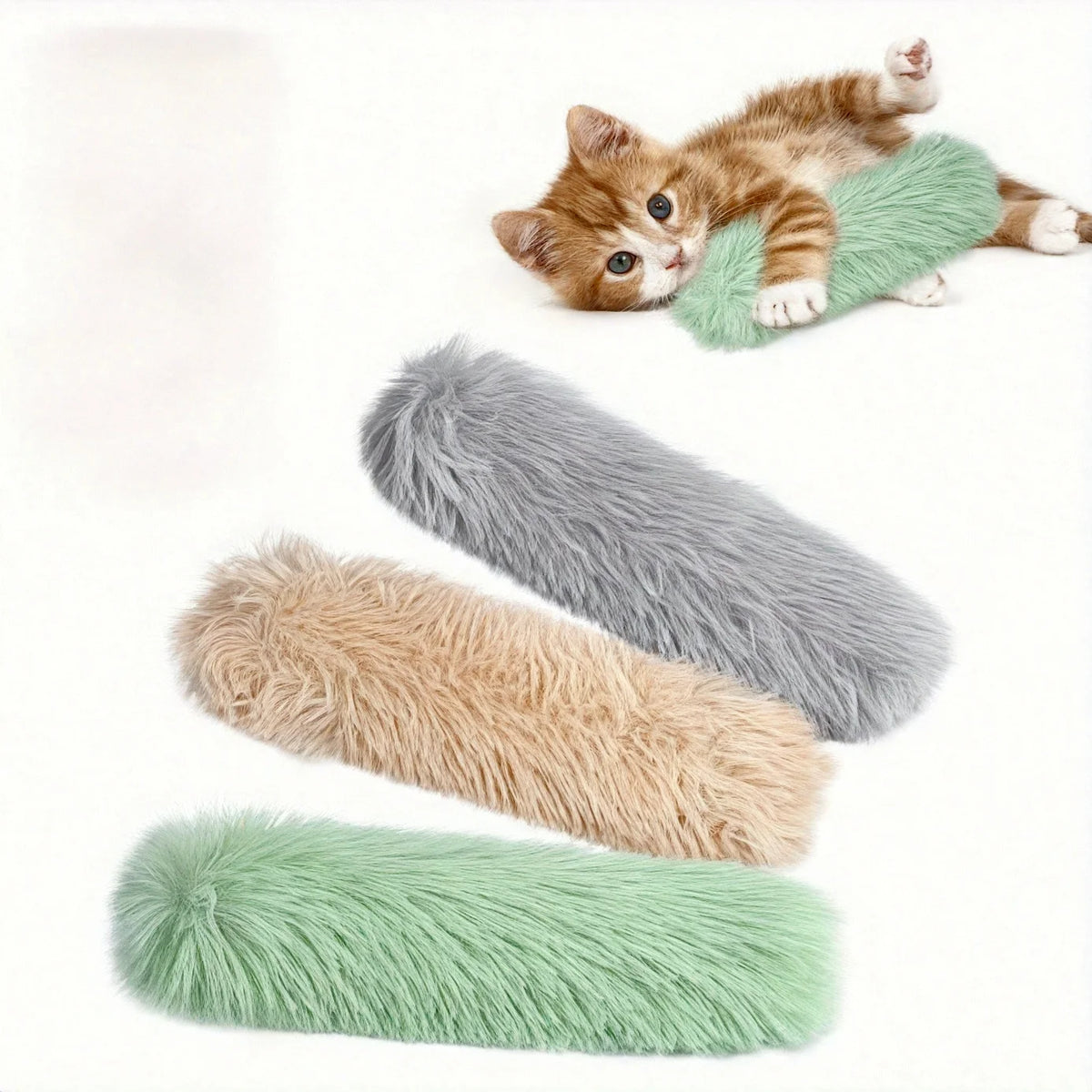 VIBE Plush Cat Kick Toys – Interactive Striped Grass Design