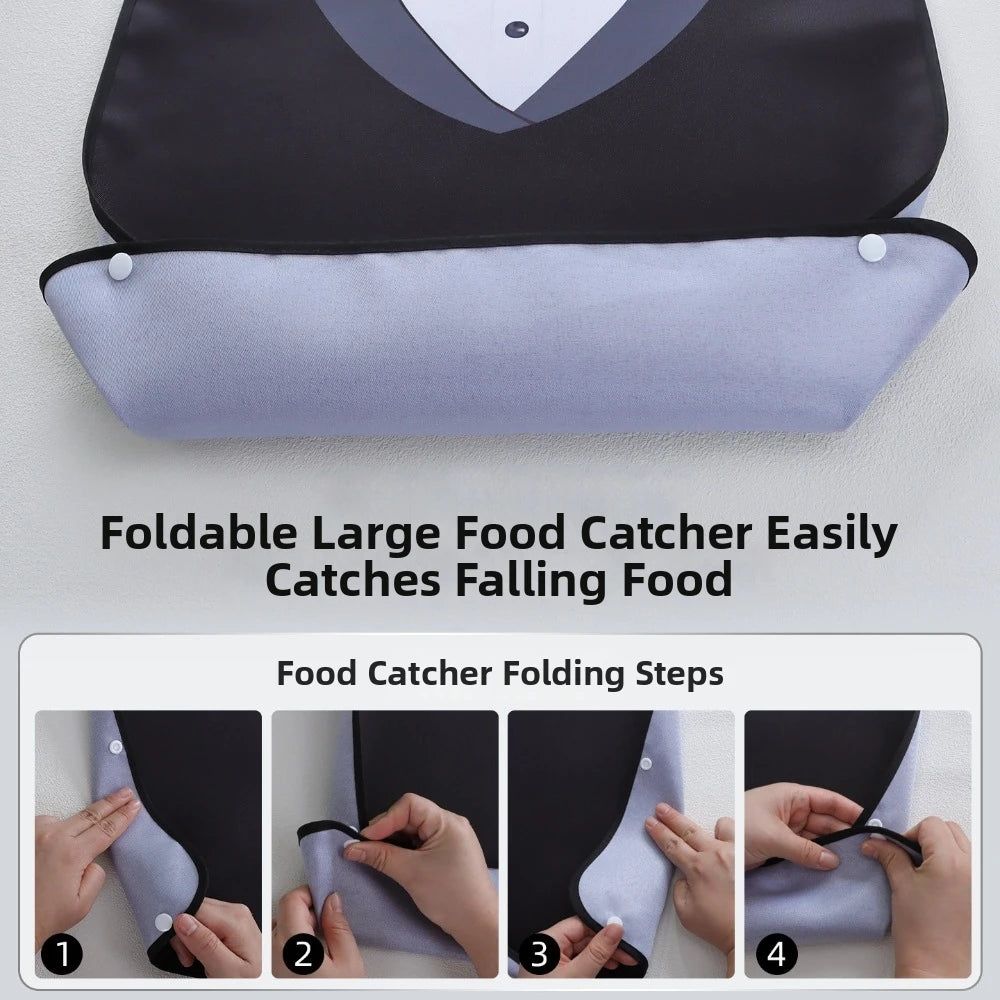 Waterproof Adult Eating Bib – Large Crumb Catcher & Washable