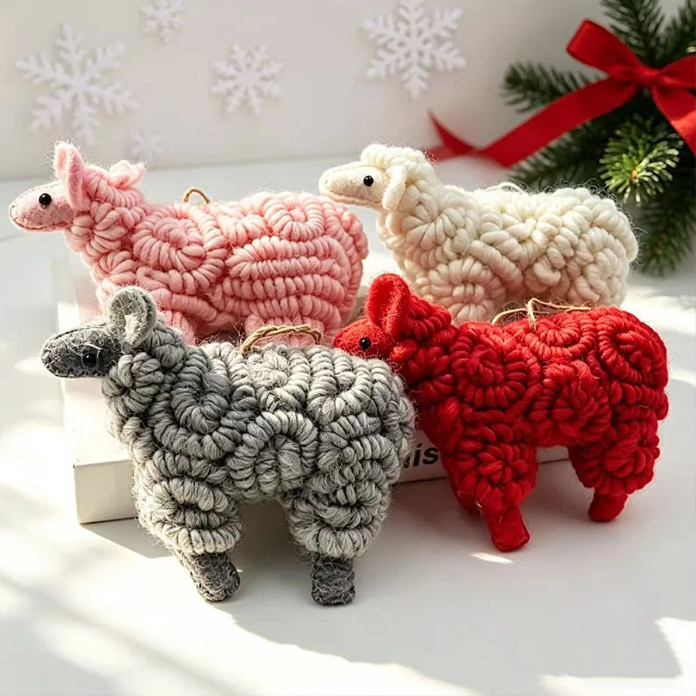 Wool Felt Sheep Christmas Tree Ornament | Handmade Décor