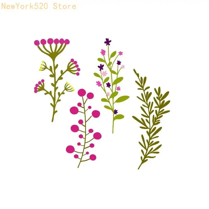 Flower & Grass Metal Cutting Dies Embossing Stencil DIY Set