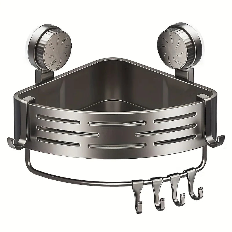Suction Cup Corner Shower Rack with Hook Rod | VIBE