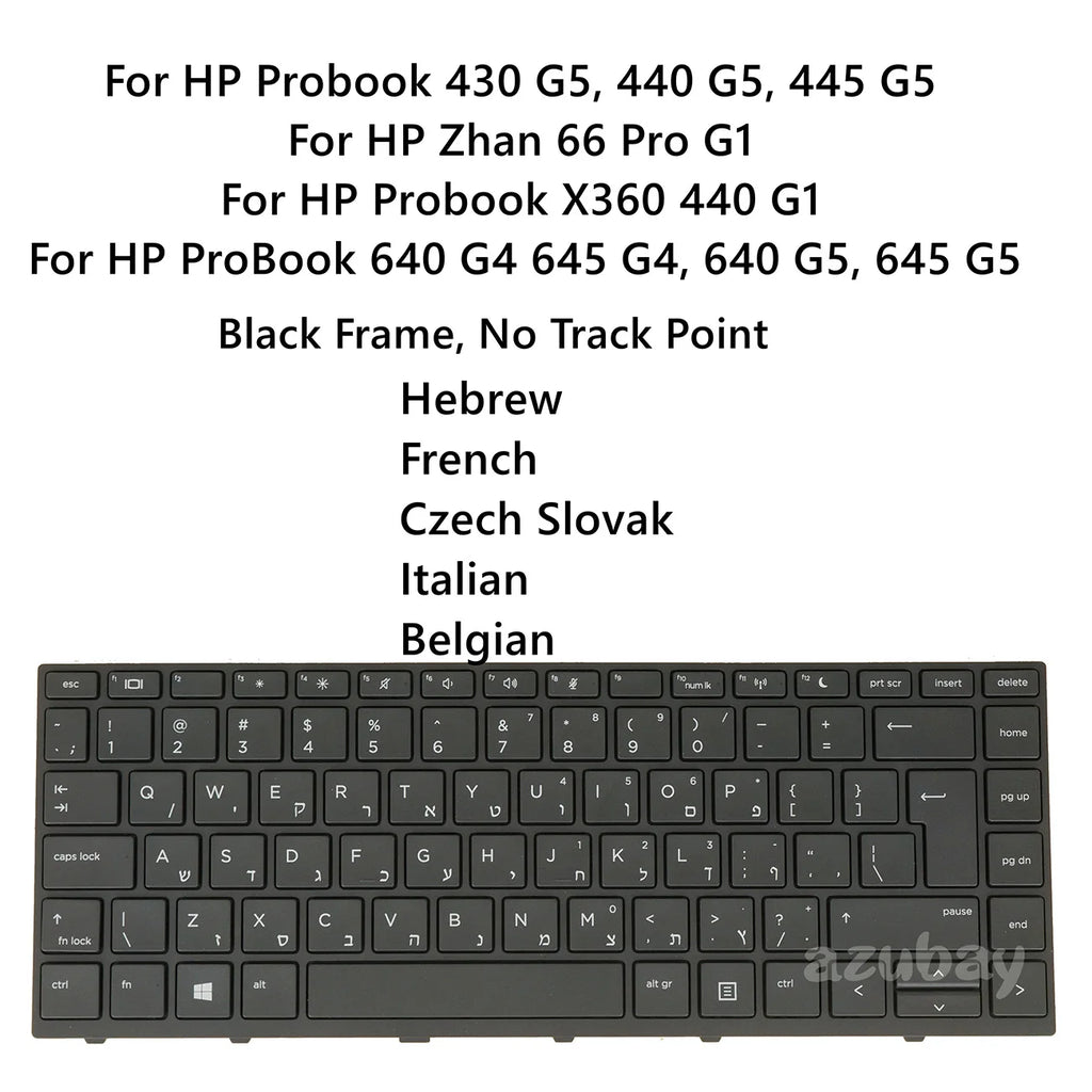AZUBAY HP ProBook 640 645 G4 G5 Replacement Laptop Keyboard
