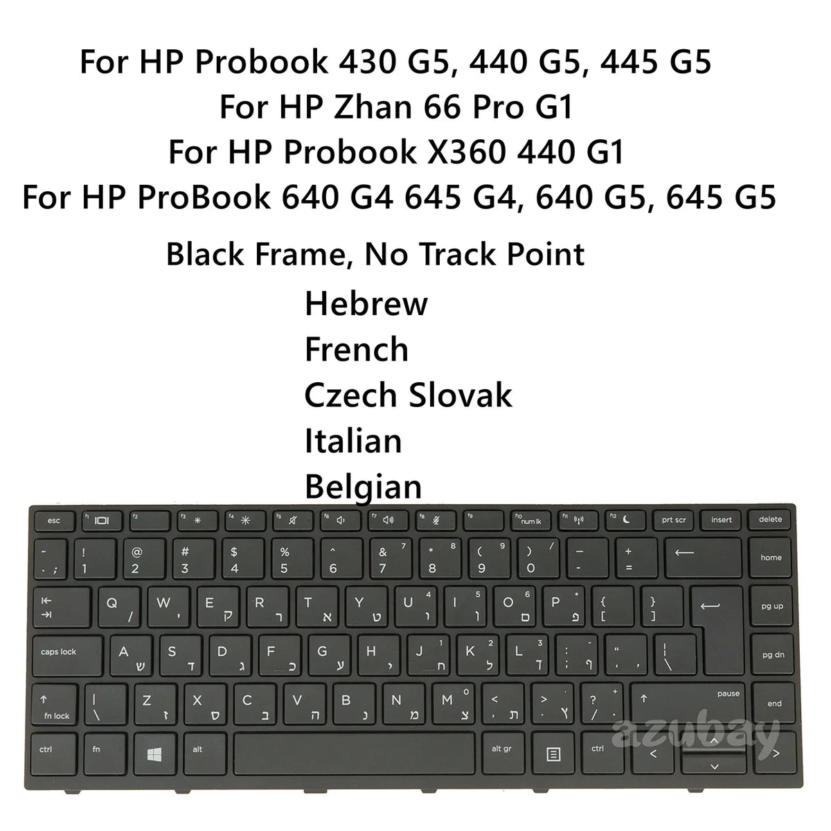 AZUBAY HP ProBook 640 645 G4 G5 Replacement Laptop Keyboard
