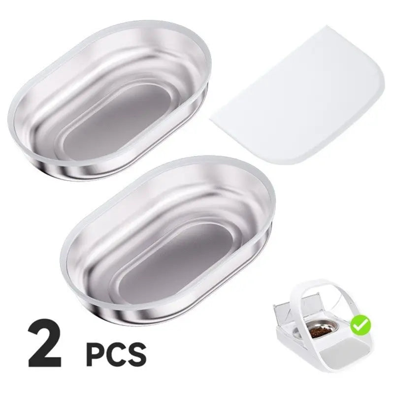 Stainless Steel RFID Cat Feeder Replacement Bowls – 6-Pack