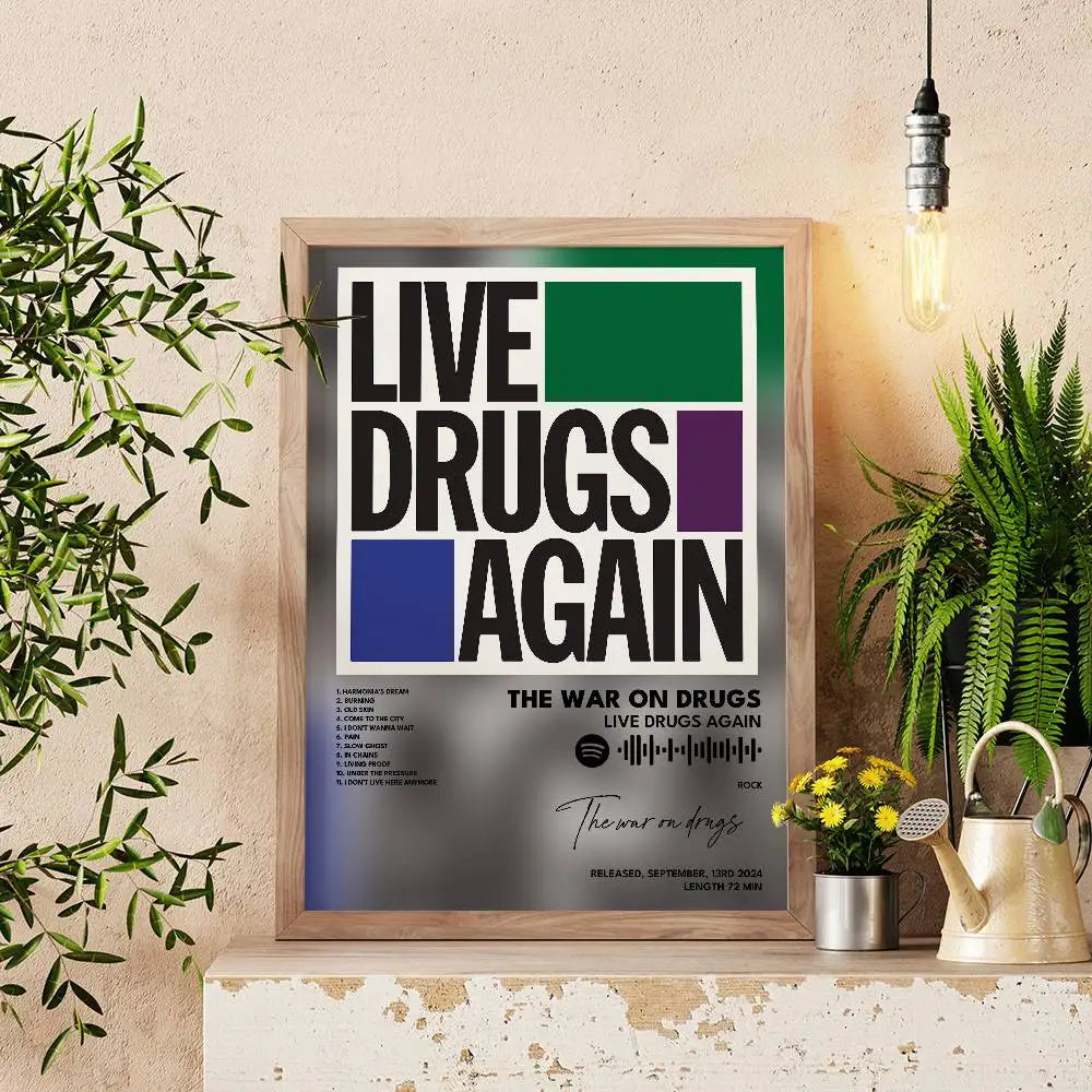 War on Drugs Band Poster – Self-Adhesive Waterproof Wall Art
