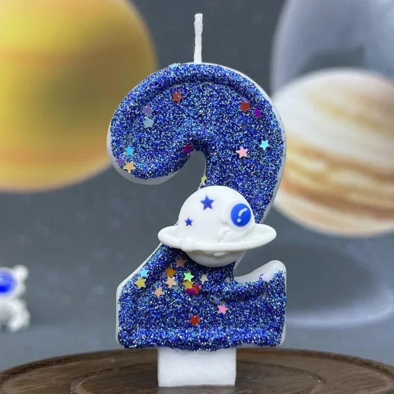 Number Birthday Candles Planet Universe Cake Topper