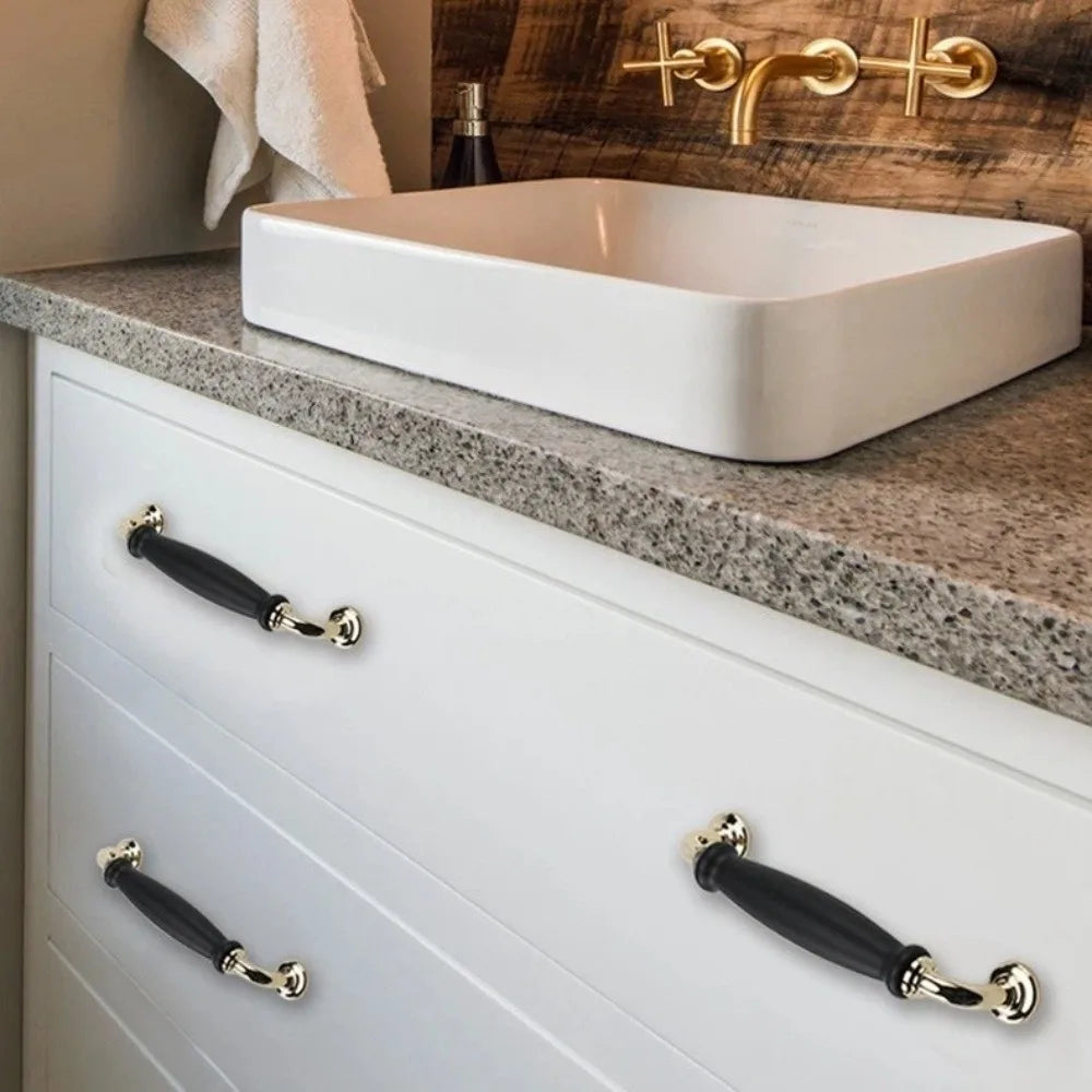 Black Zinc Alloy Drawer Knob – Modern Single Hole Cabinet Handle