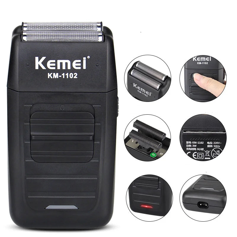 Kemei KM-1102 Electric Foil Shaver – Men's Rechargeable Razor