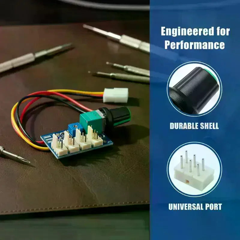 4-Channel DC 12V PWM Fan Speed Controller – Knob Adjust