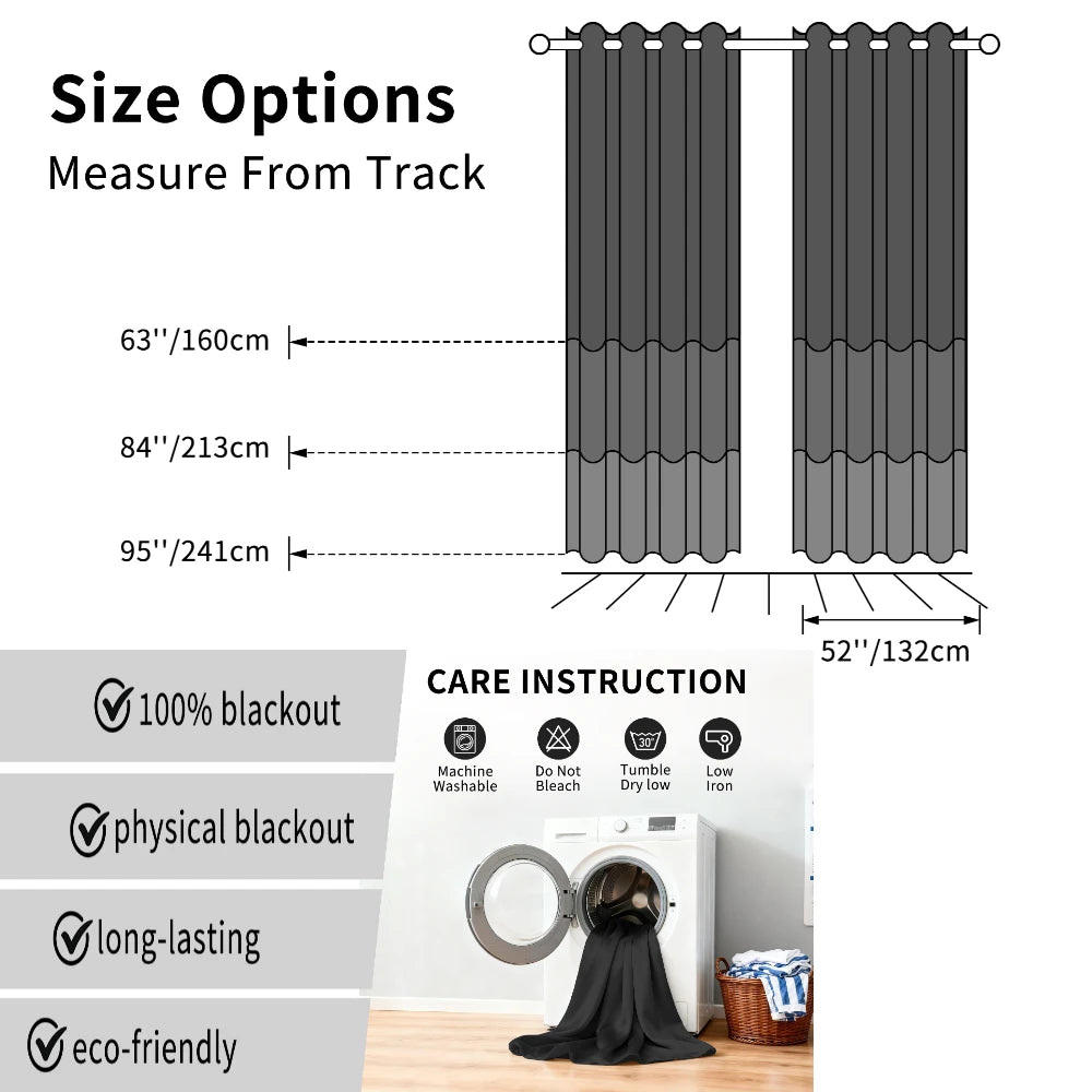 Blackout Thermal Eyelet Curtains – Light Blocking Drapes