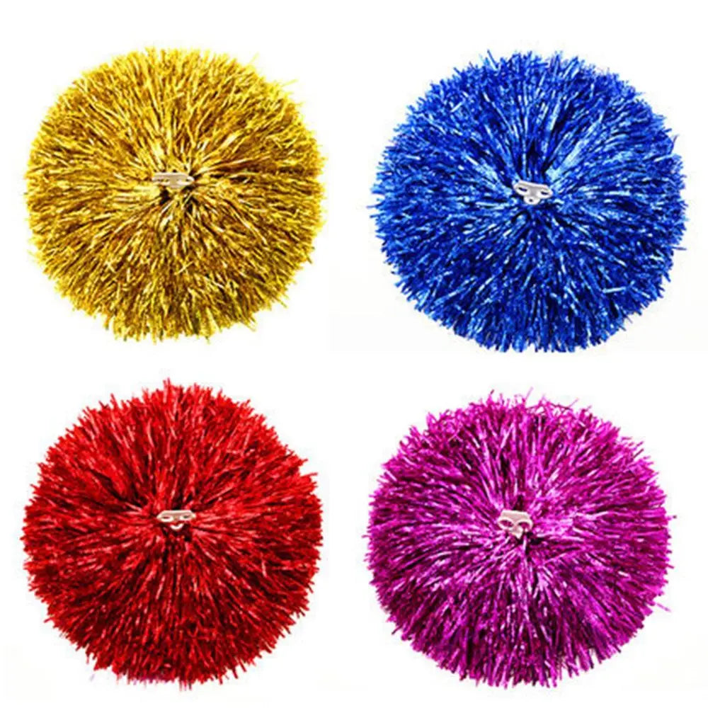 Cheerleader Pompoms Metallic Streamer Dance & Competition