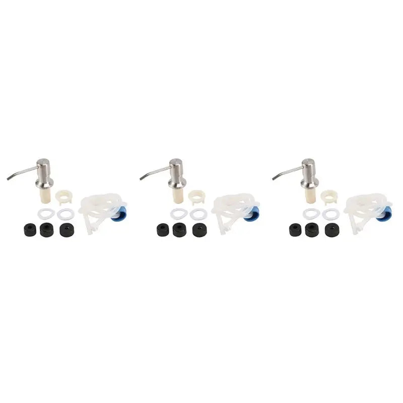 Built-In Kitchen Sink Soap Dispenser 3-Pack – Silver Brushed