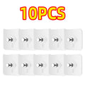 10-Pack Self-Adhesive Wall Hooks – No-Drill Transparent Hangers