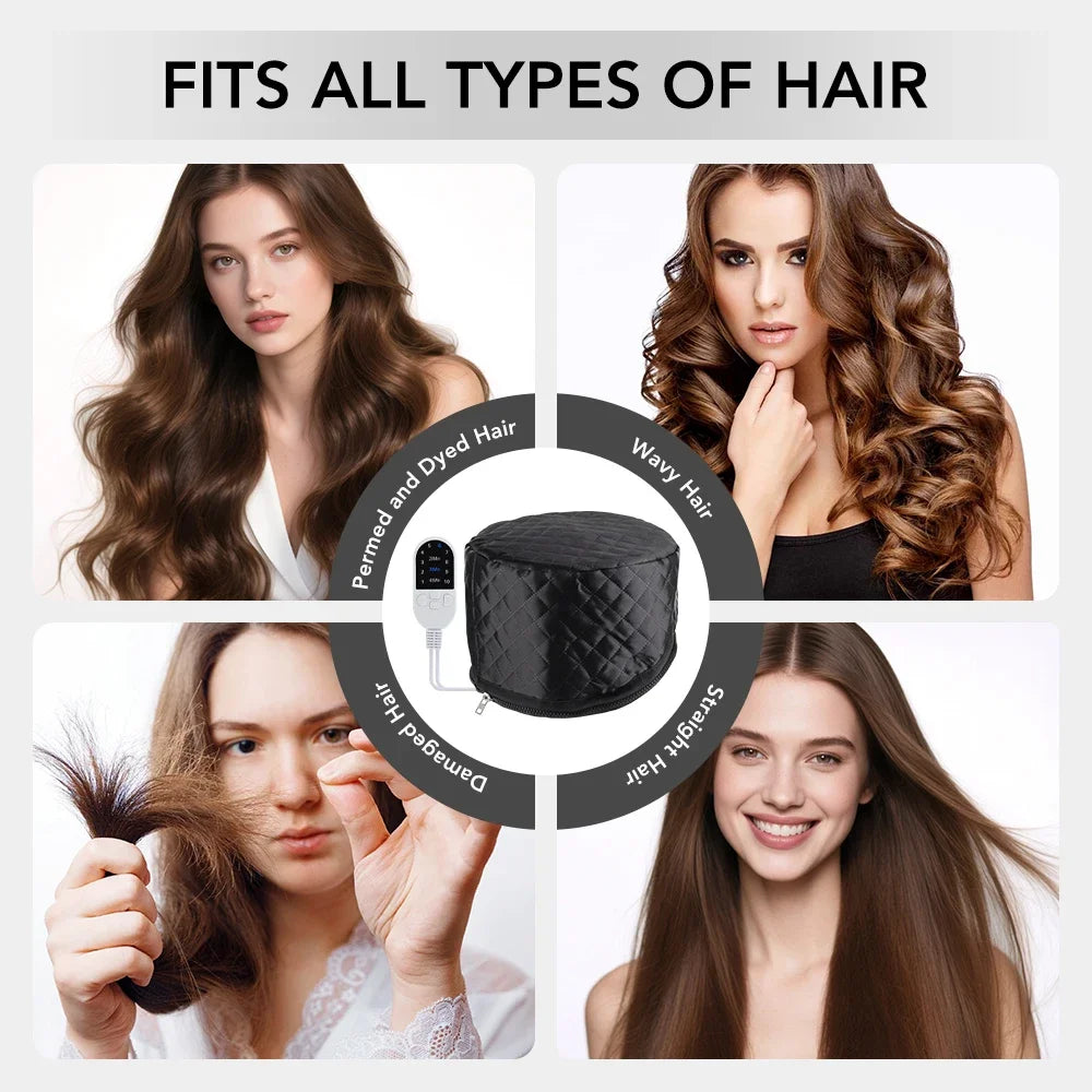 AFDEAL Electric Hair Steamer Cap – 10 Levels & 3 Timers