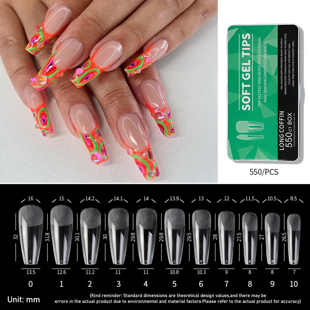 Yoxier Ultra Thin Soft Gel Full Cover Matte Press On Nails 440/550pc