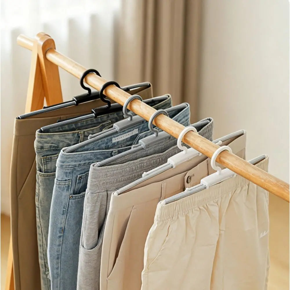 Adjustable Telescopic Spring Pants Hanger – No-Mark Trouser Rack