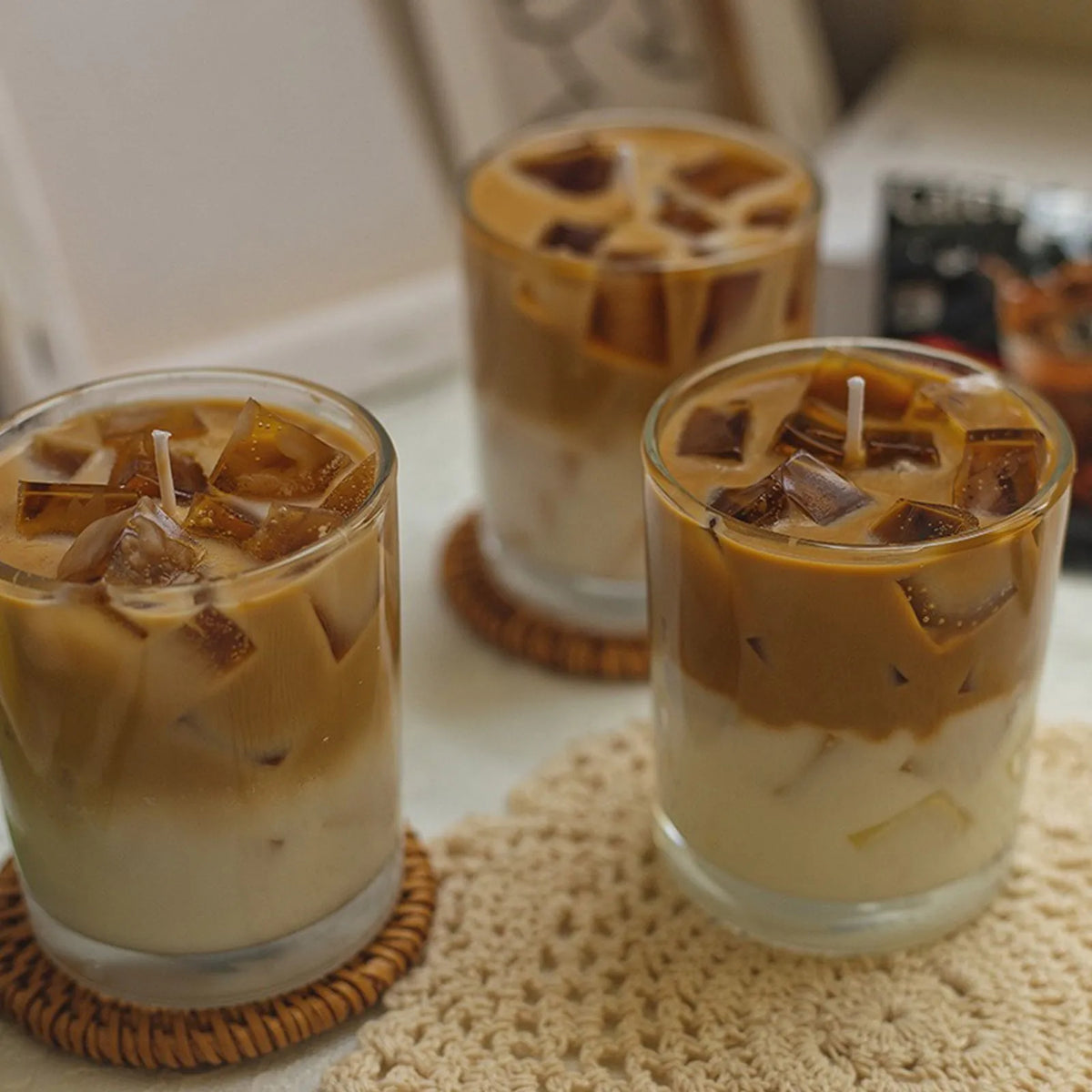 Iced Coffee Scented Novelty Candle | Soy Wax Glass Cup Gift