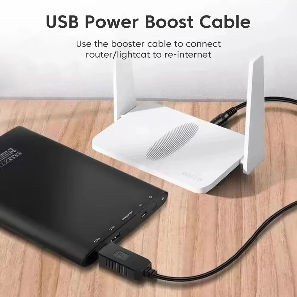 USB to DC 5V–12V Boost Converter Cable with 8 Adapters