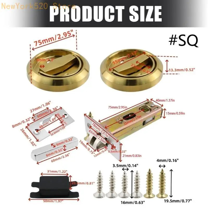 Round Recessed Sliding Door Lock Stainless Steel Pull Handle