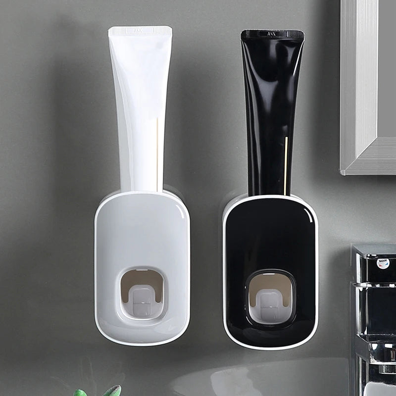 Automatic Toothpaste Dispenser Wall Mount & Toothbrush Holder
