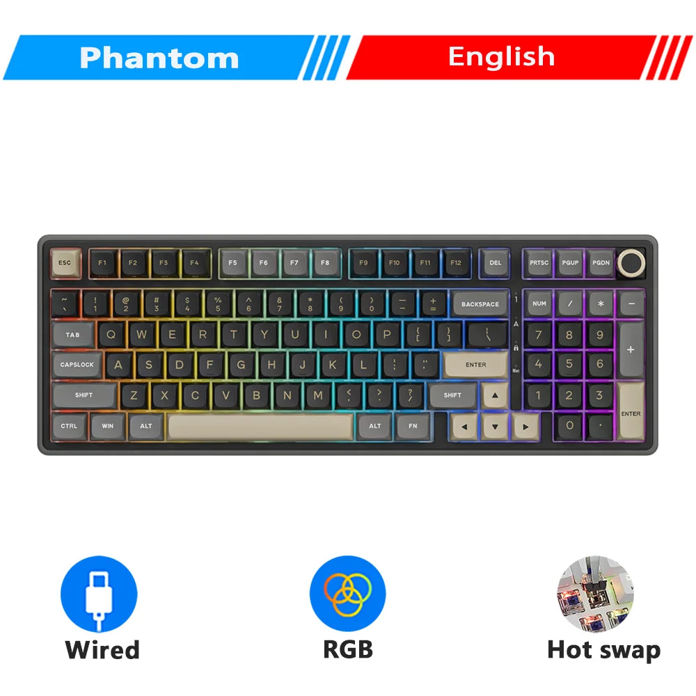 RK R98Pro 98-Key Gasket Mechanical Keyboard RGB Hot-Swap