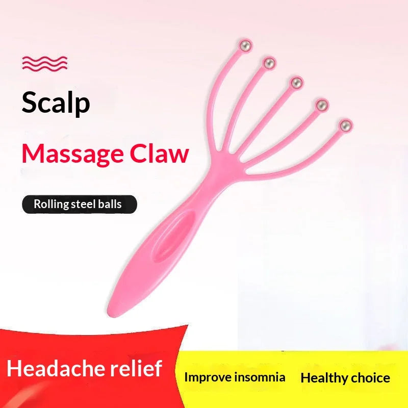 5-Finger Rolling Ball Scalp Massager – Handheld Claw Tool
