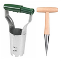 Stainless Steel Hand Dibber & Bulb Planter Set with Depth Marks