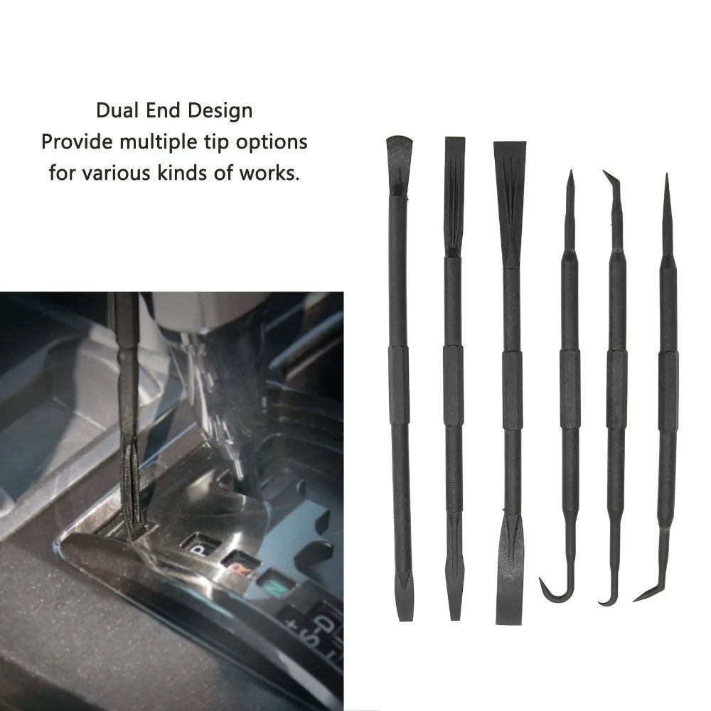 6-Pc ABS Plastic Pry Bar & Hook Set – Double Ended Repair Kit