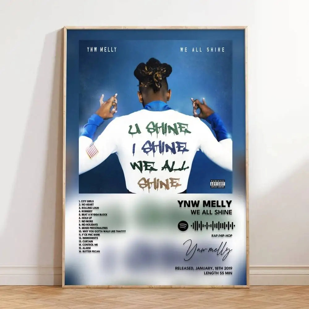 YNW Melly Waterproof Self-Adhesive Art Poster | Wall Decor