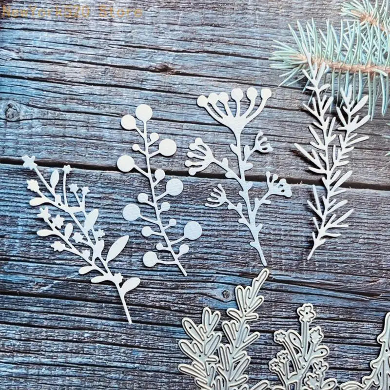 Flower & Grass Metal Cutting Dies Embossing Stencil DIY Set