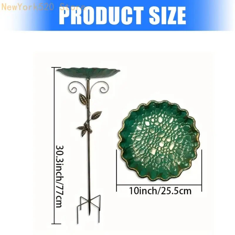 77cm Vintage Metal Bird Bath – Decorative Garden Water Bowl