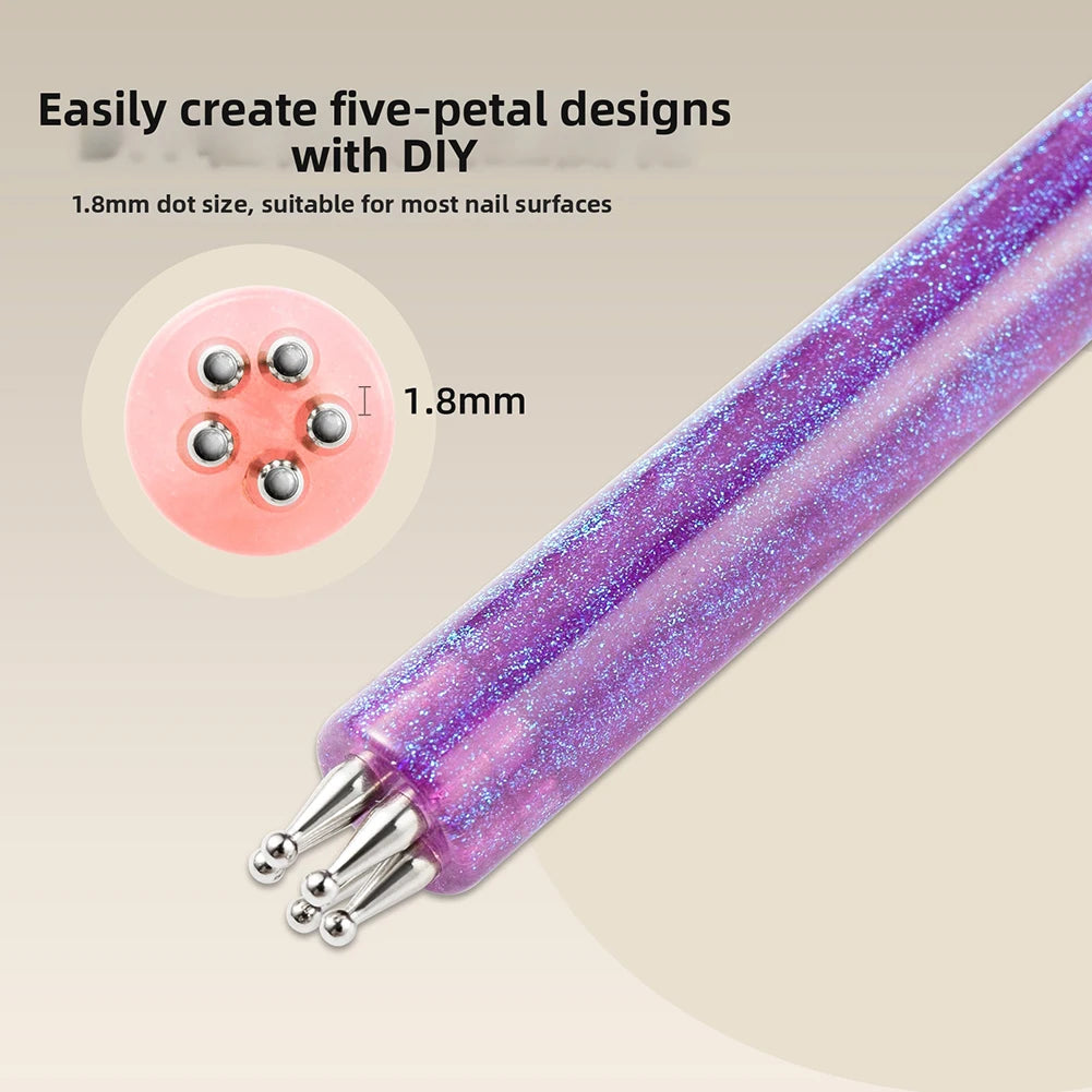 5 Petal Flower Nail Dotting Pen – DIY Floral Nail Art Tool