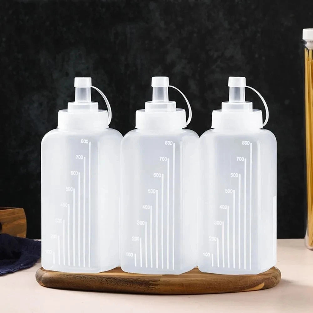 PE Sauce Squeeze Bottle 800/1000ml Leak-Proof Condiment Dispenser