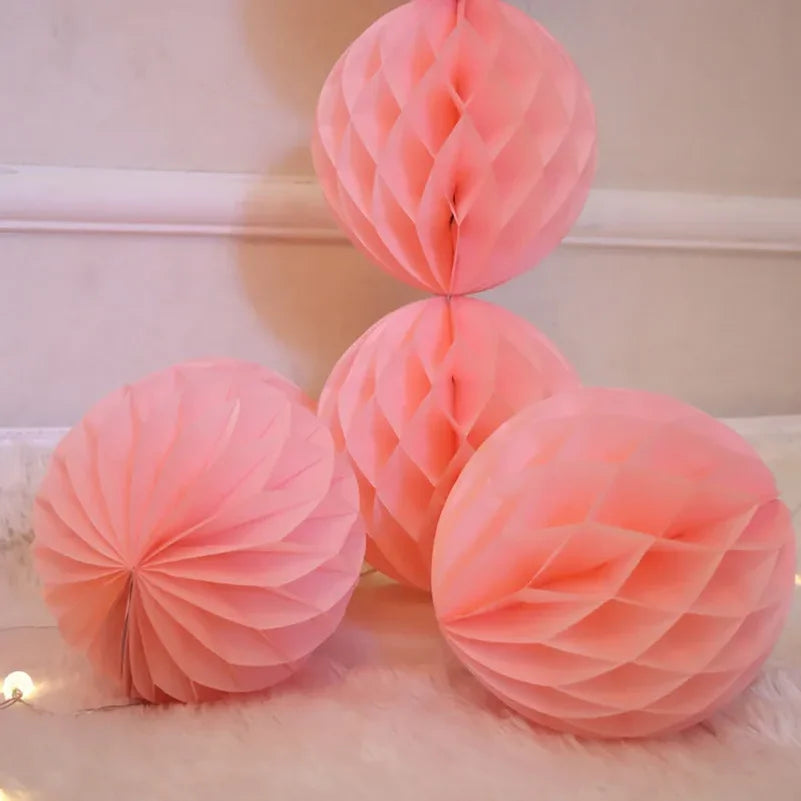 Round Honeycomb Paper Balls DIY Colorful Party Decorations