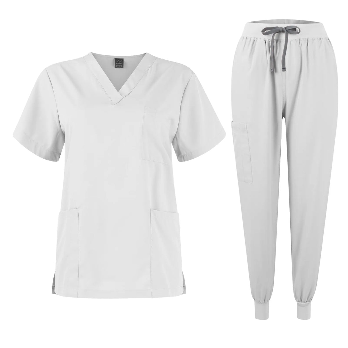 Women's V-Neck Stretch Scrub Set – Nursing Uniform Top & Pants