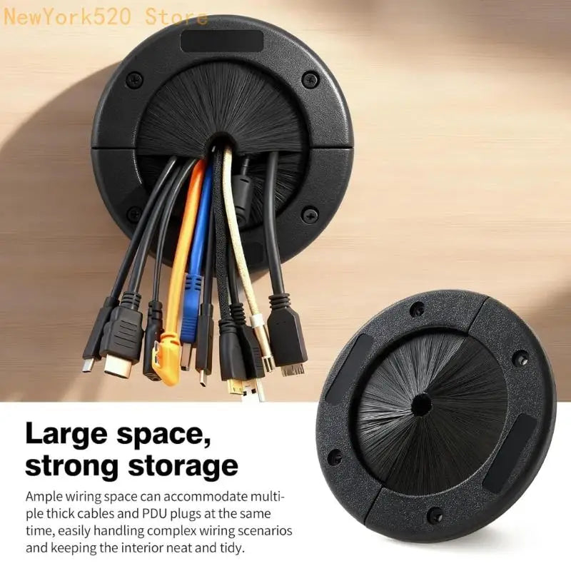 Round Brush Desk Grommet Cable Management Hole Cover 14.5cm