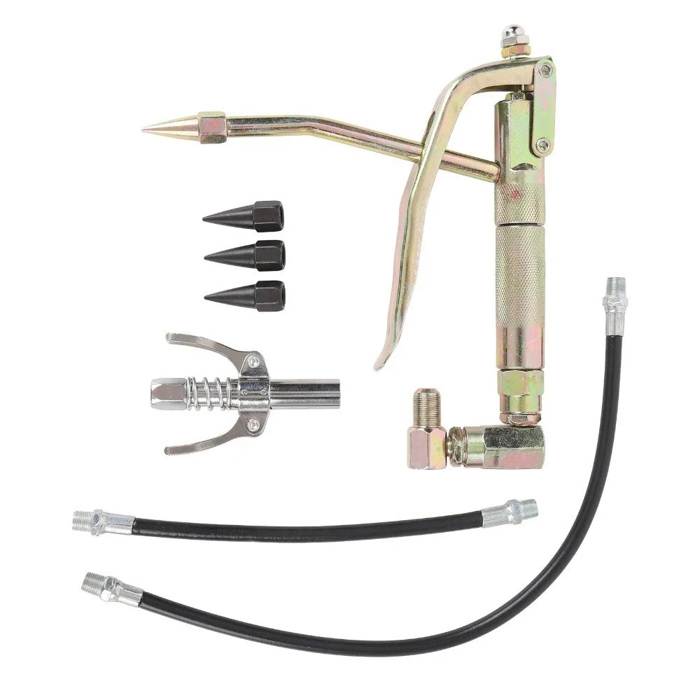 7-Piece Universal Grease Nozzle Kit – Spring-Loaded Coupler