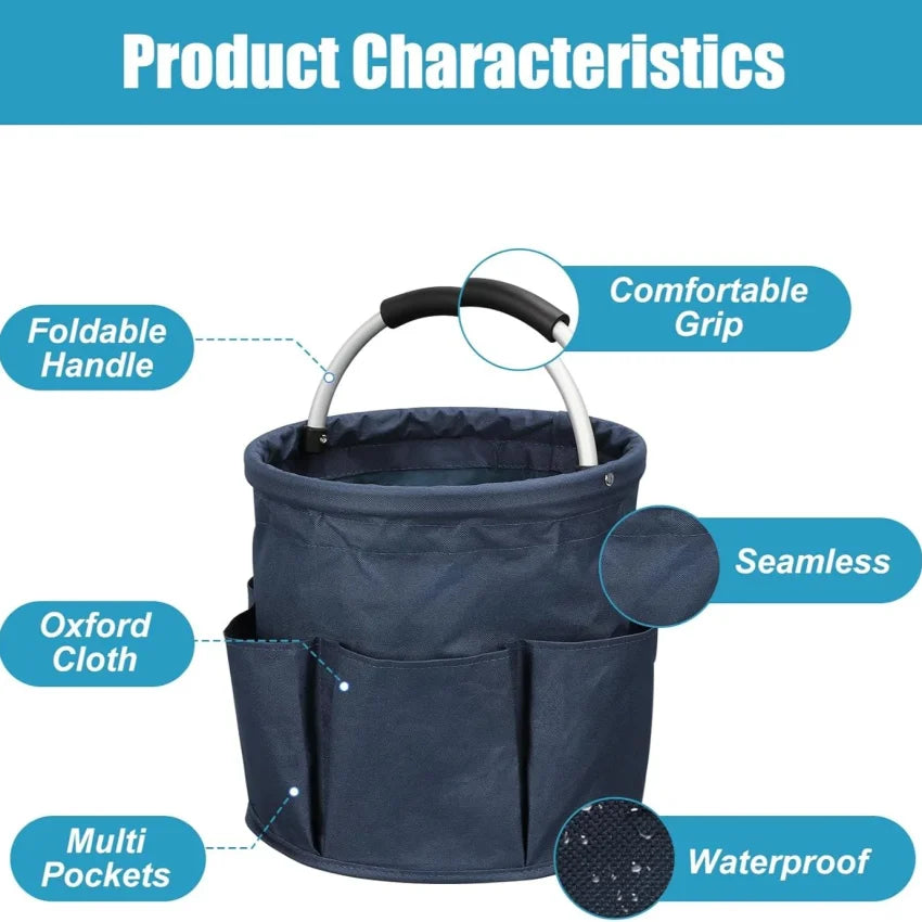 VIBE 17L Foldable Cleaning Caddy Bucket with Handle Organizer
