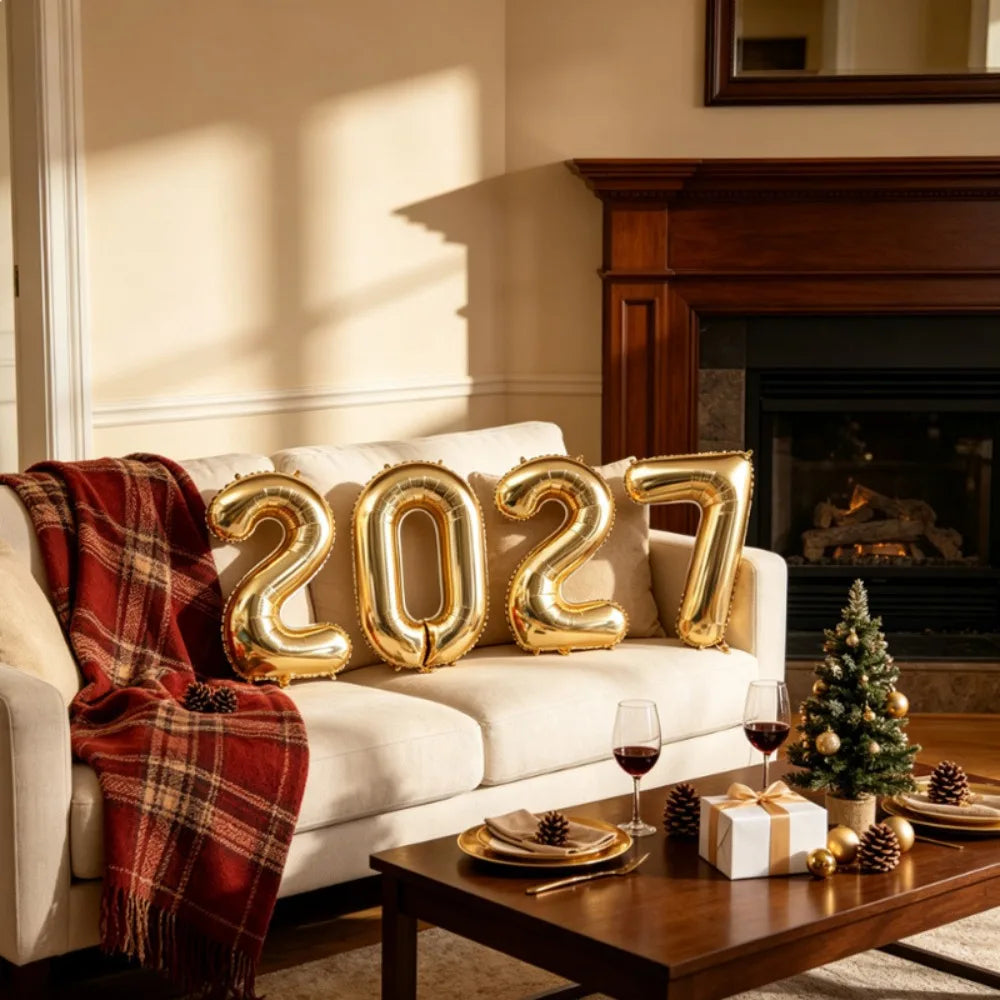 Happy New Year 2027 Foil Balloon Set – Party Decorations