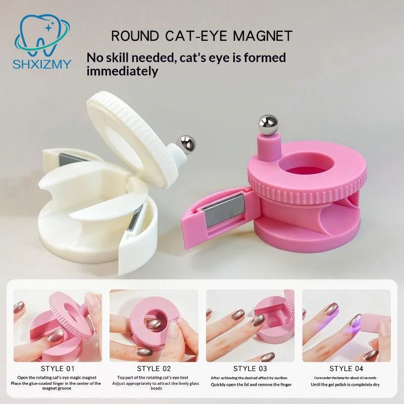 Cat Eye Nail Magnet Tool – 360° Rotating Nail Art Magnet