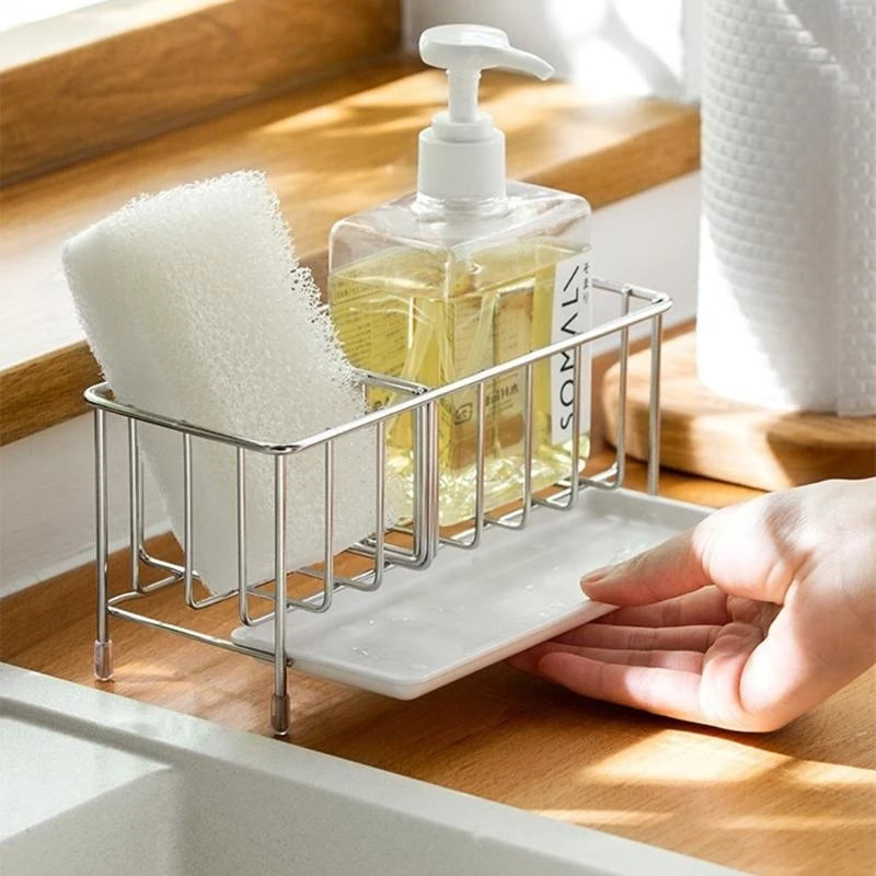 Stainless Steel Sink Caddy with Drain Tray | Double Tier