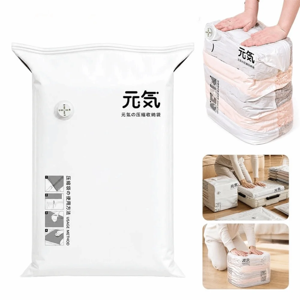 No-Pump Vacuum Storage Bags for Clothes & Blankets