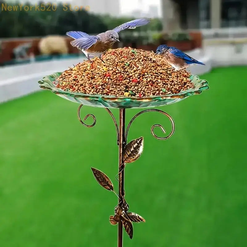77cm Vintage Metal Bird Bath – Decorative Garden Water Bowl
