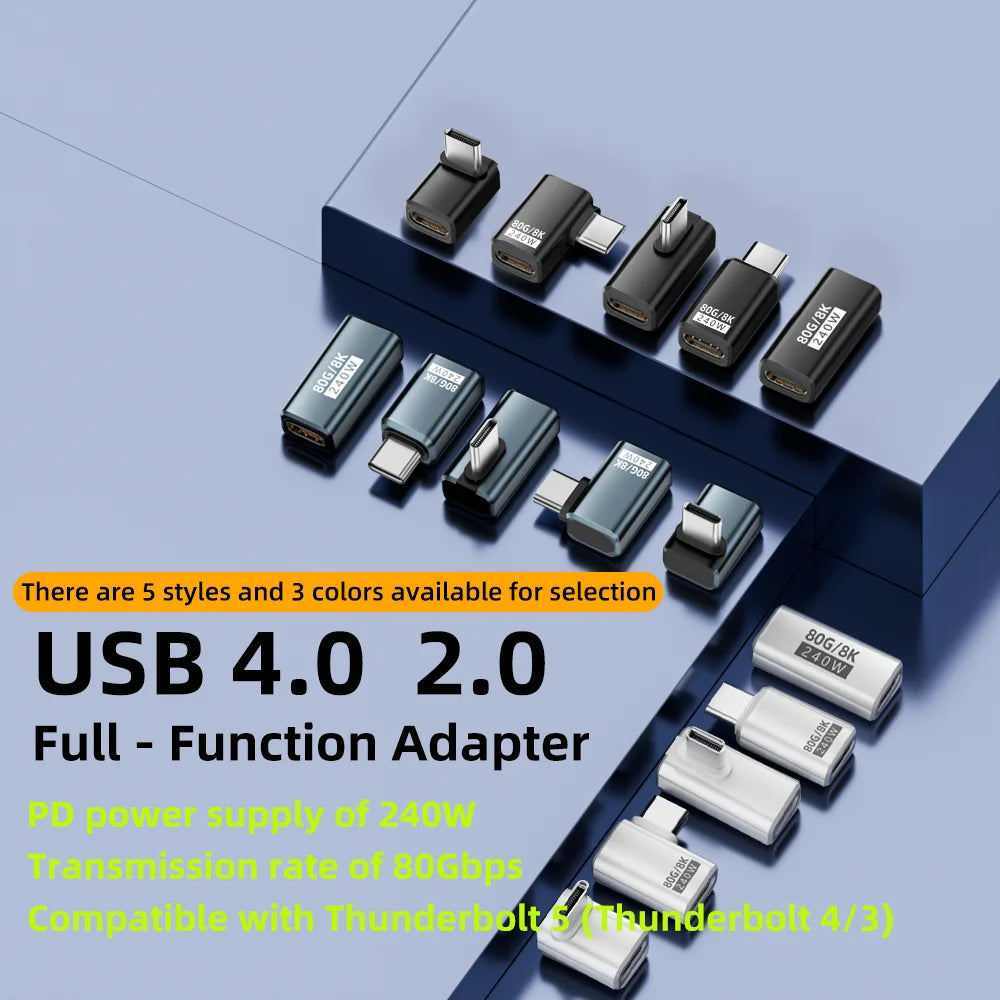 USB4 2.0 USB-C Adapter 240W 80Gbps 8K@60Hz for MacBook