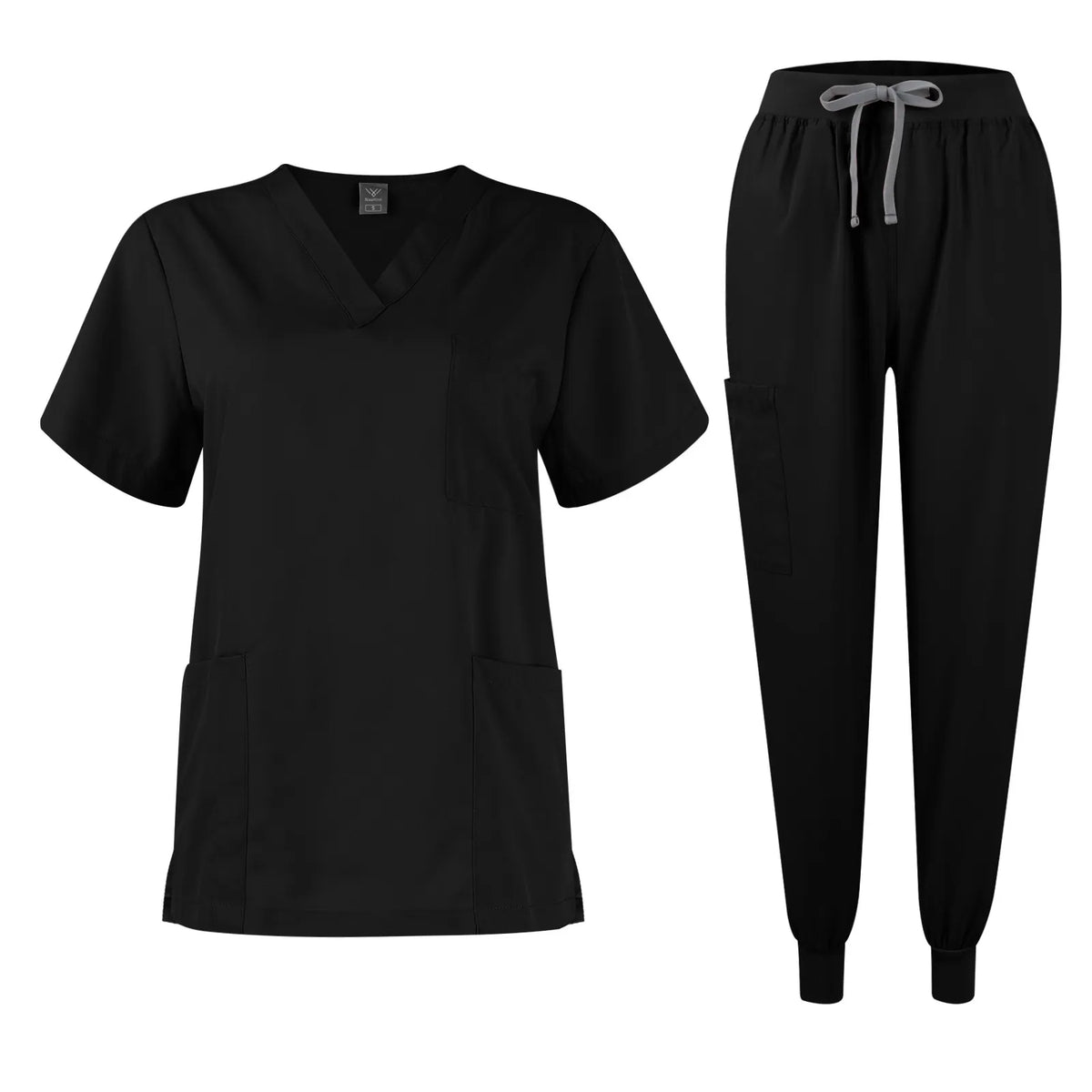 Women's V-Neck Scrubs Set – Nursing Jogger Pants & Top