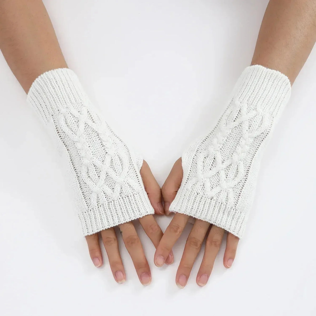 Unisex Half Finger Knit Gloves – Soft Warm Winter Mittens